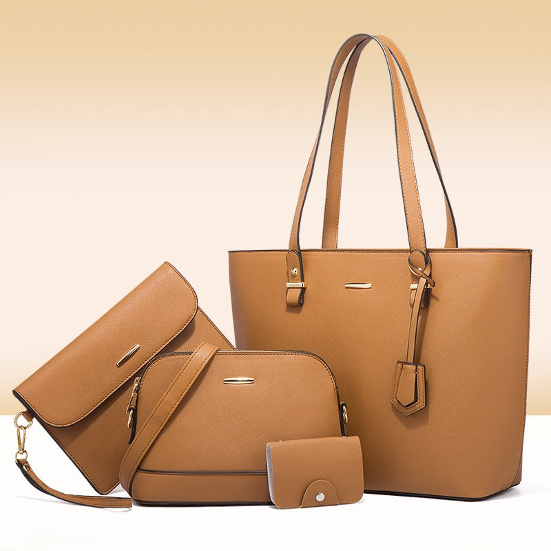Trendy Women's Bag Retro Celebrity One Shoulder Handbag New High Capacity Fashion Cross Four Piece Set Mother Bag - House of Cardwell