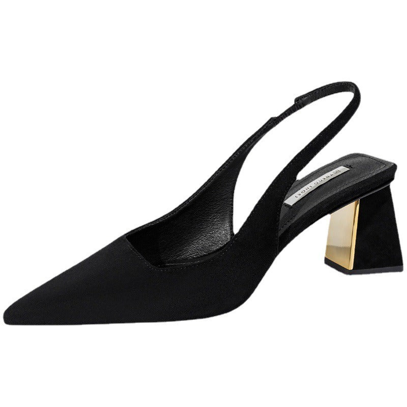 Slingback Pointed-Toe Block High Heels eprolo