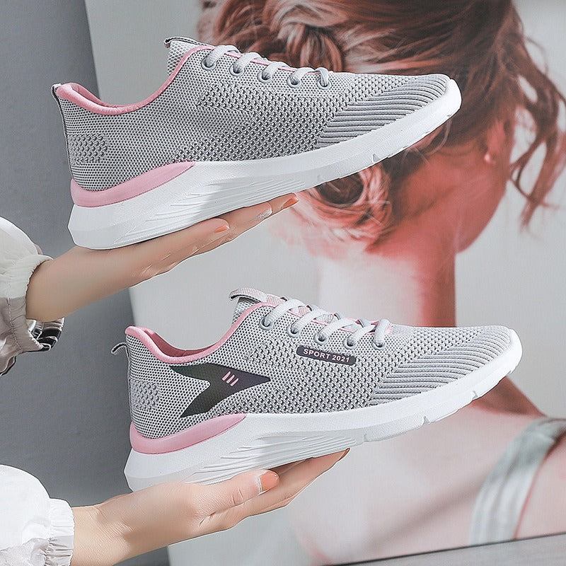 Women's Flying Woven Sneakers New Breathable Casual Shoes Fashion Korean Running Shoes - House of Cardwell
