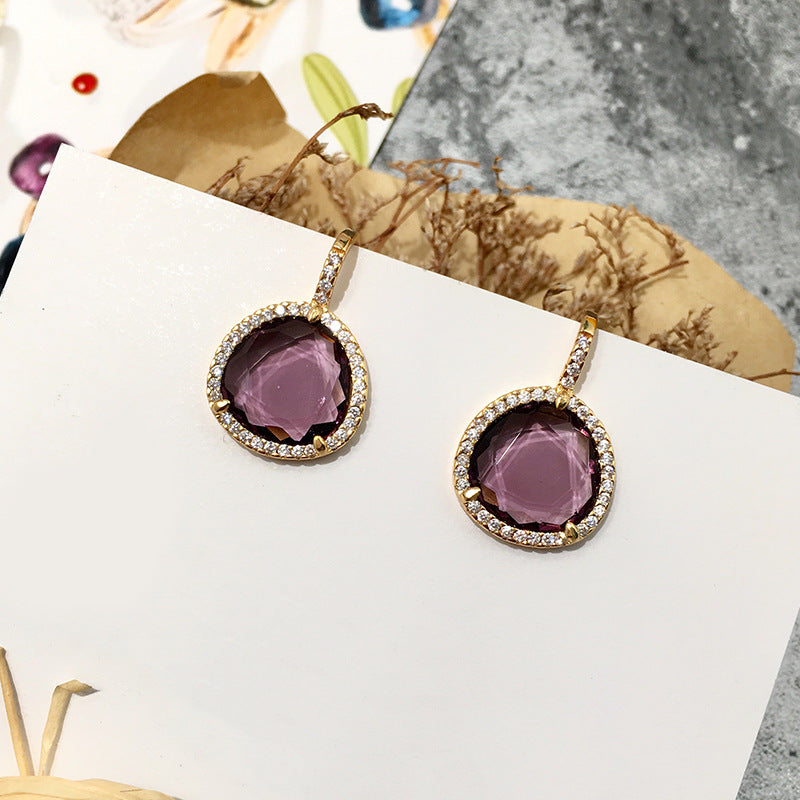 Triangle eight color colored stone earrings - House of Cardwell