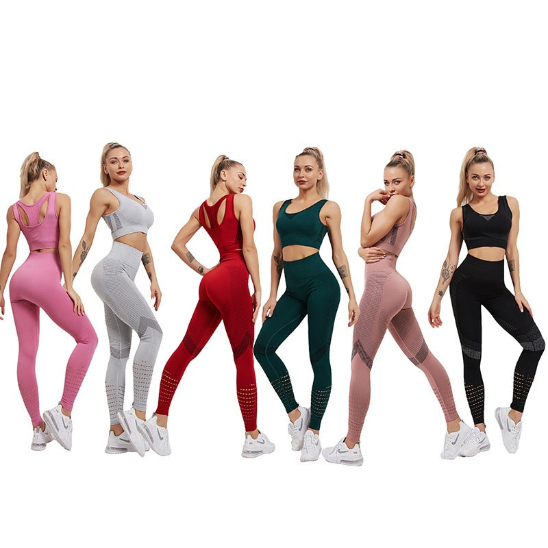 Hip drying high waisted mesh yoga elastic tight pants - House of Cardwell