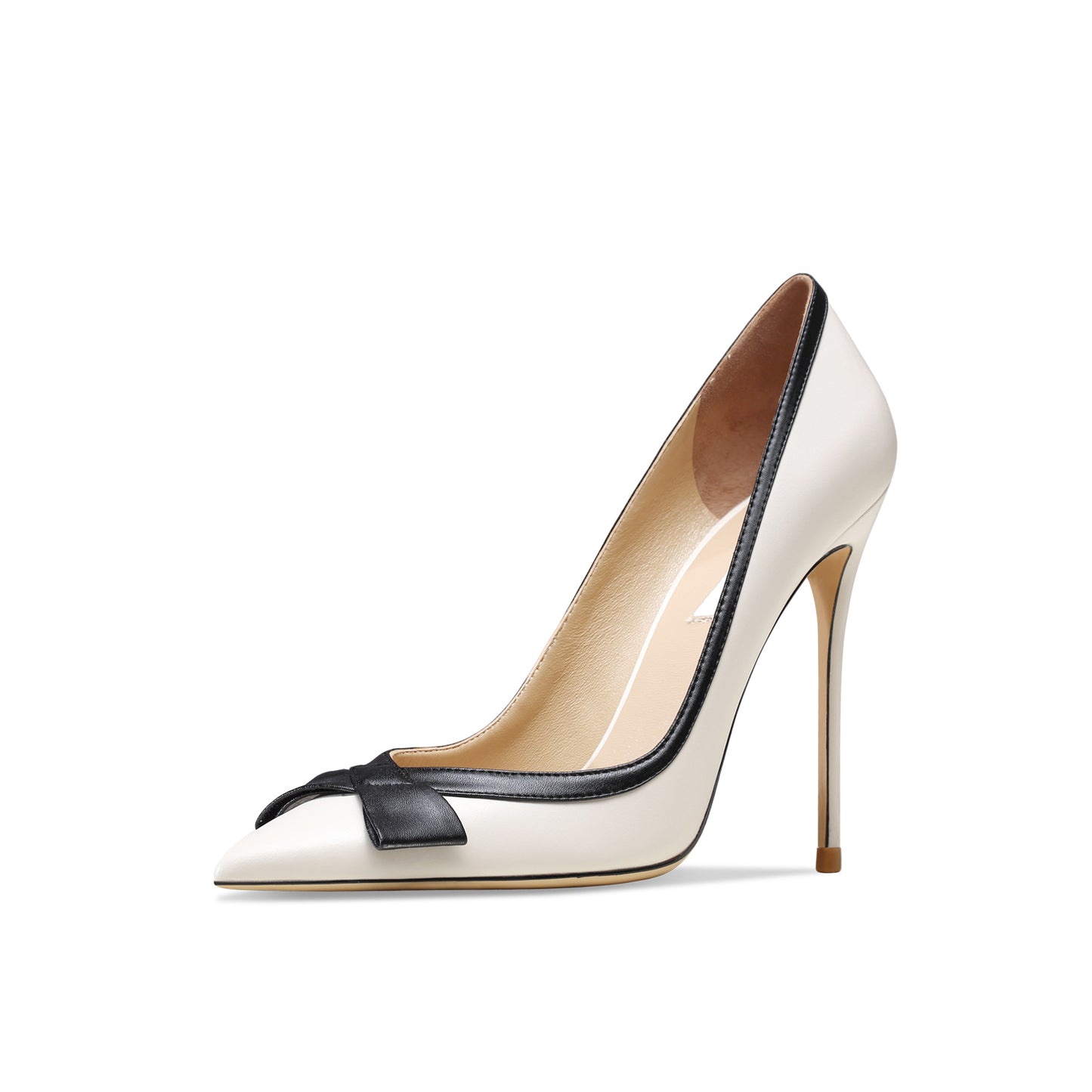 Leather Apricot Bowknot Suede High Heel Shoes Women's New Fine Heel Pointed French Versatile Sheepskin Single Shoes - House of Cardwell