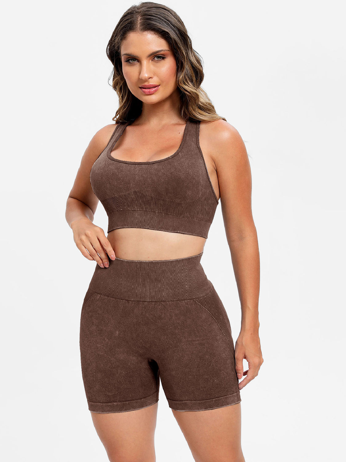 Scoop Neck Wide Strap Top and Shorts Active Set - House of Cardwell