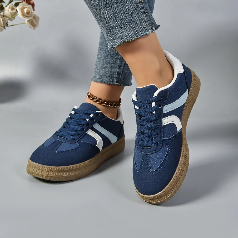 Lace Up Round Toe Contrast Sneakers eprolo