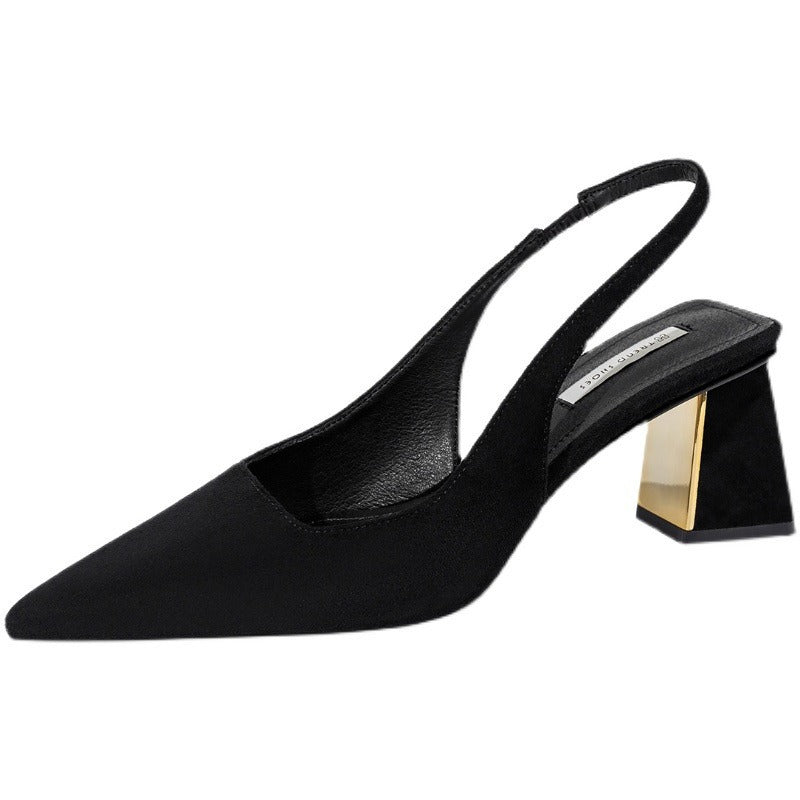 Slingback Pointed-Toe Block High Heels eprolo