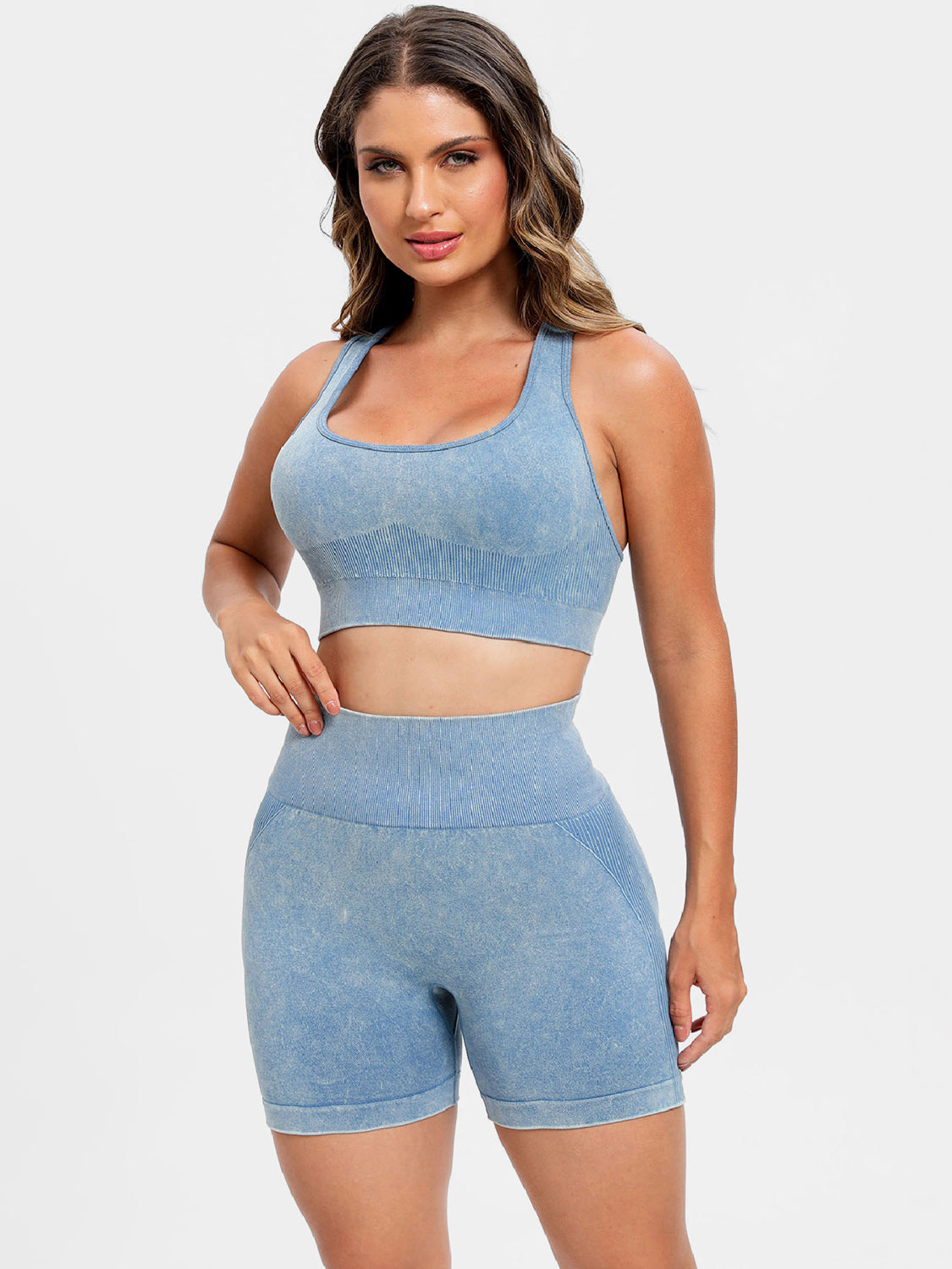 Scoop Neck Wide Strap Top and Shorts Active Set - House of Cardwell