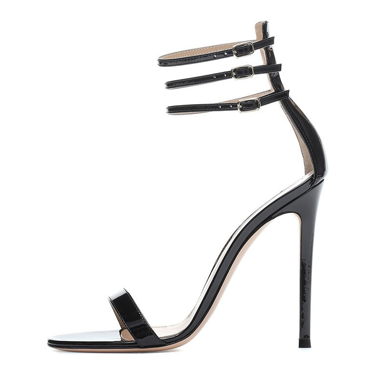 White Black Metal Buckle Fashion High Heels Womens Shoes eprolo