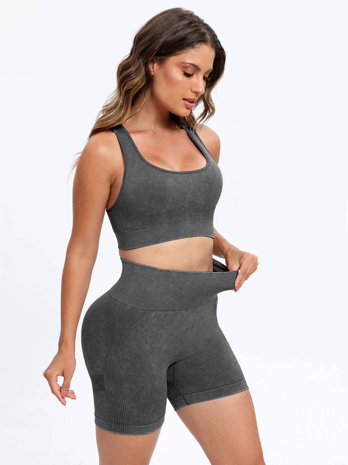Scoop Neck Wide Strap Top and Shorts Active Set - House of Cardwell