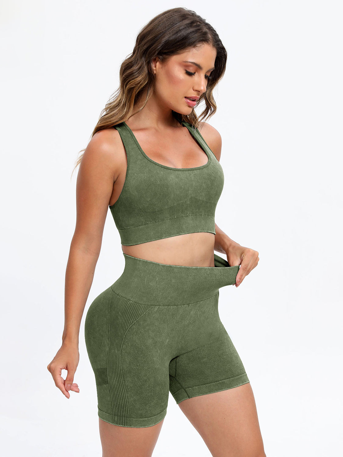 Scoop Neck Wide Strap Top and Shorts Active Set - House of Cardwell