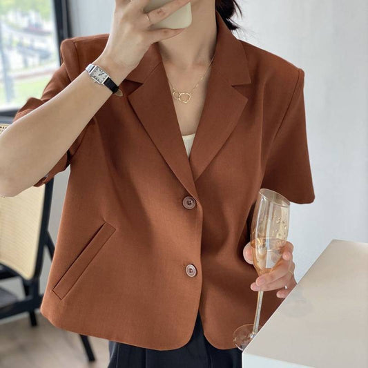 Draping short casual small suit top - House of Cardwell