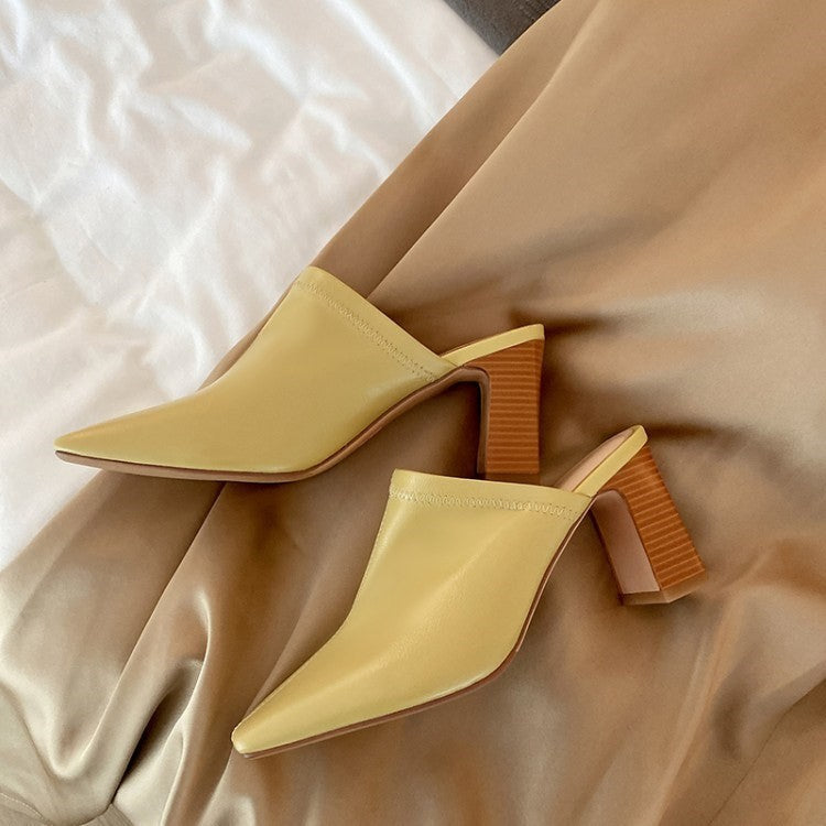 Baotou: Fashionable No Back Cool Thick Heel Versatile Half Slippers eprolo
