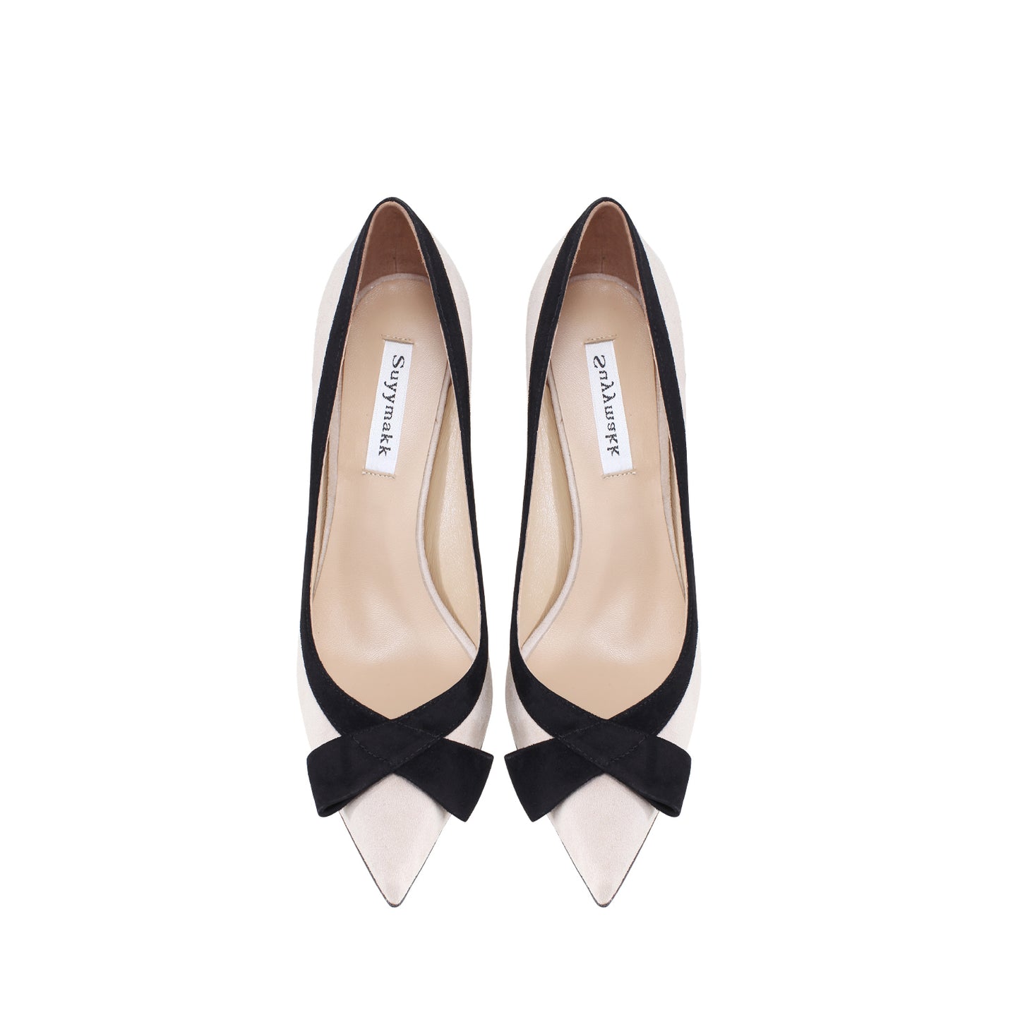 Leather Apricot Bowknot Suede High Heel Shoes Women's New Fine Heel Pointed French Versatile Sheepskin Single Shoes - House of Cardwell