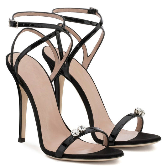 Zahir Strapping Thin High Heels, Rhinestones, Runway Fashion Sandals eprolo