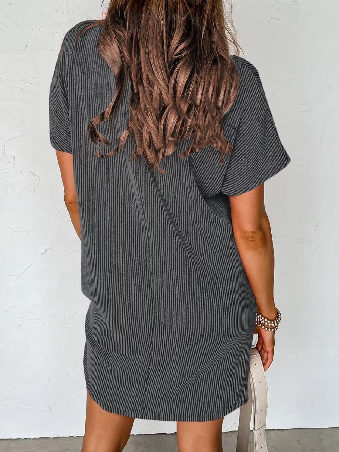 Round Neck Short Sleeve Mini Dress - House of Cardwell