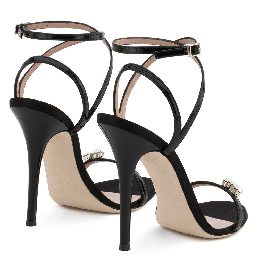 Zahir Strapping Thin High Heels, Rhinestones, Runway Fashion Sandals eprolo