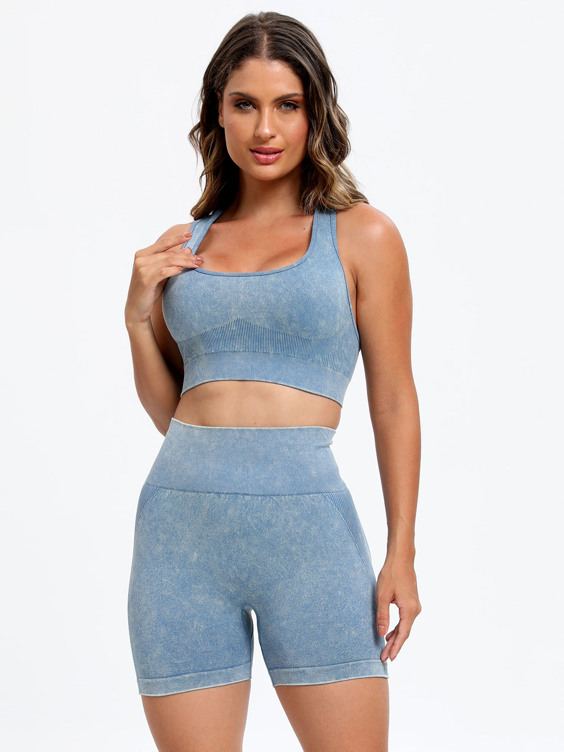 Scoop Neck Wide Strap Top and Shorts Active Set - House of Cardwell