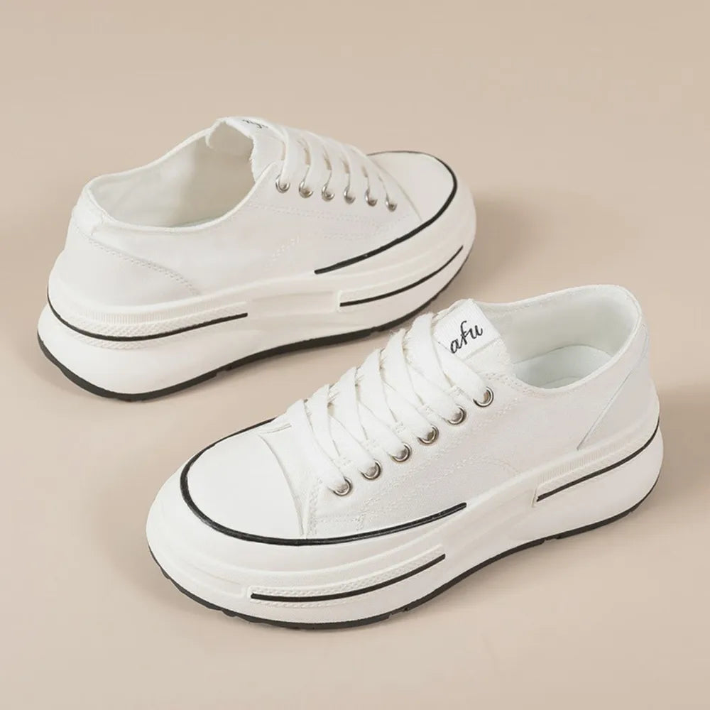 Streetwise Tied Round Toe Platform Sneakers eprolo