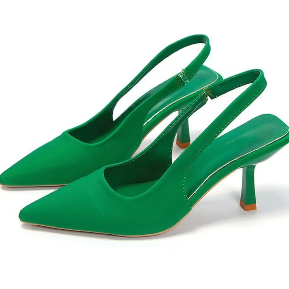 Point Toe Kitten Heel Slingback Pumps eprolo