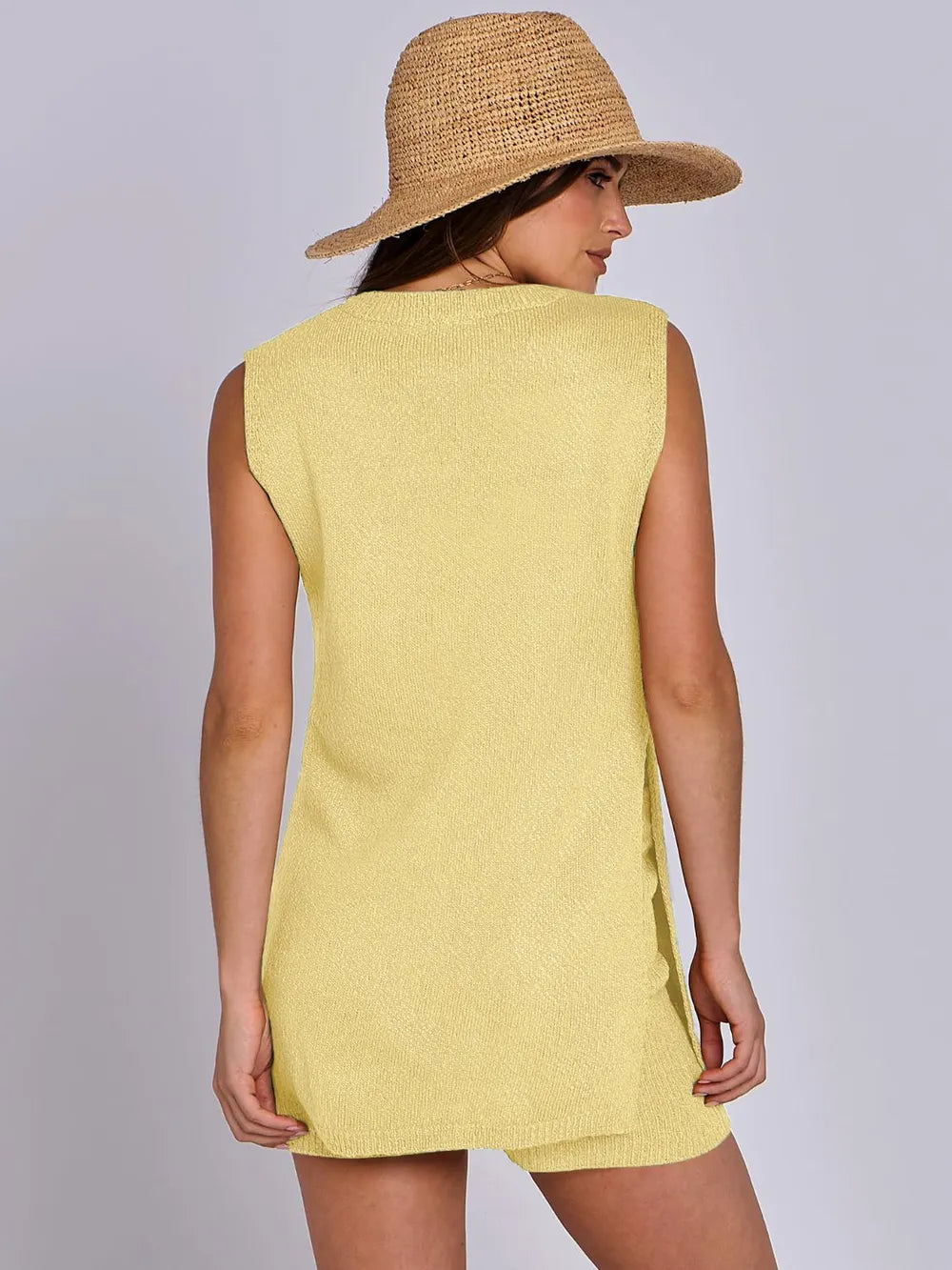 The New Spring and Summer Casual Knitted Sleeveless Short Set eprolo