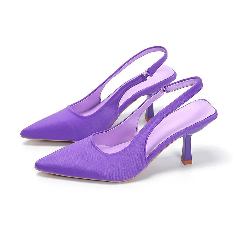 Point Toe Kitten Heel Slingback Pumps eprolo