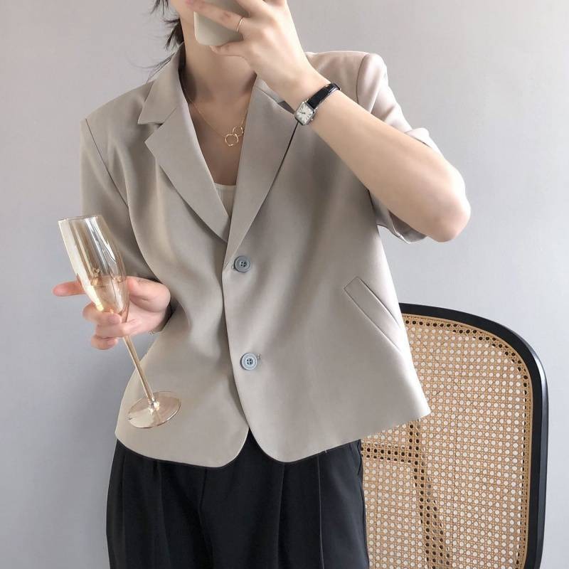 Draping short casual small suit top - House of Cardwell