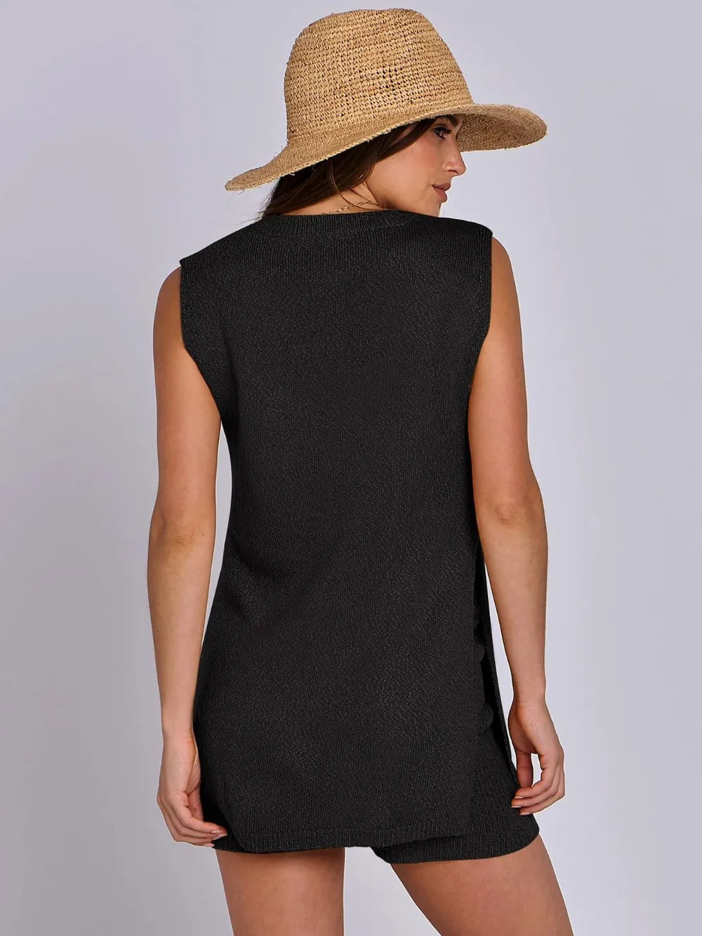 The New Spring and Summer Casual Knitted Sleeveless Short Set eprolo