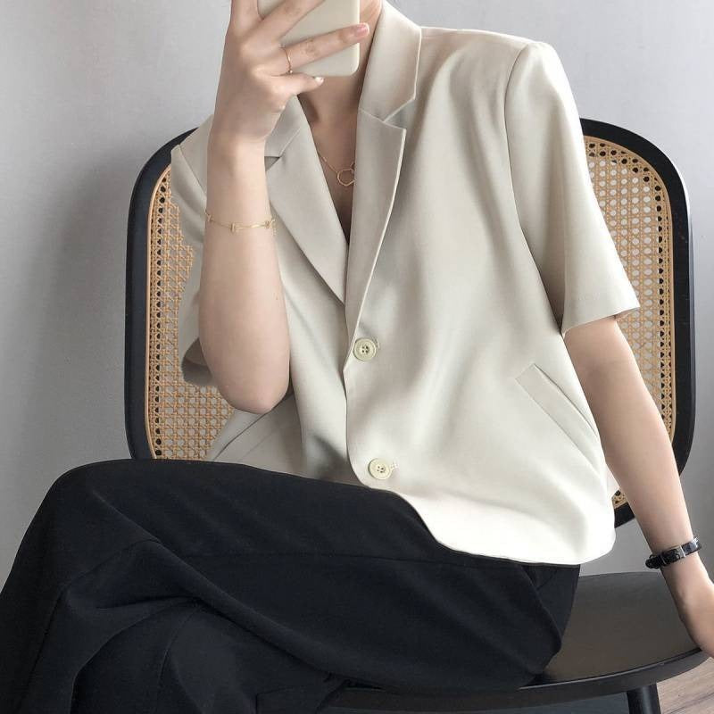 Draping short casual small suit top - House of Cardwell