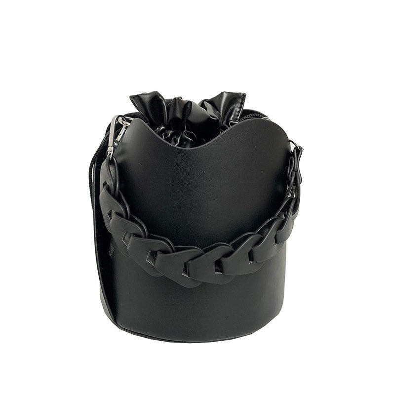 Pure Color Bucket Bags for Ladies 2024 Vintage Style Designer Handbags Women Brand Alar Drawstring Tote Bags Bolsa Feminina - House of Cardwell
