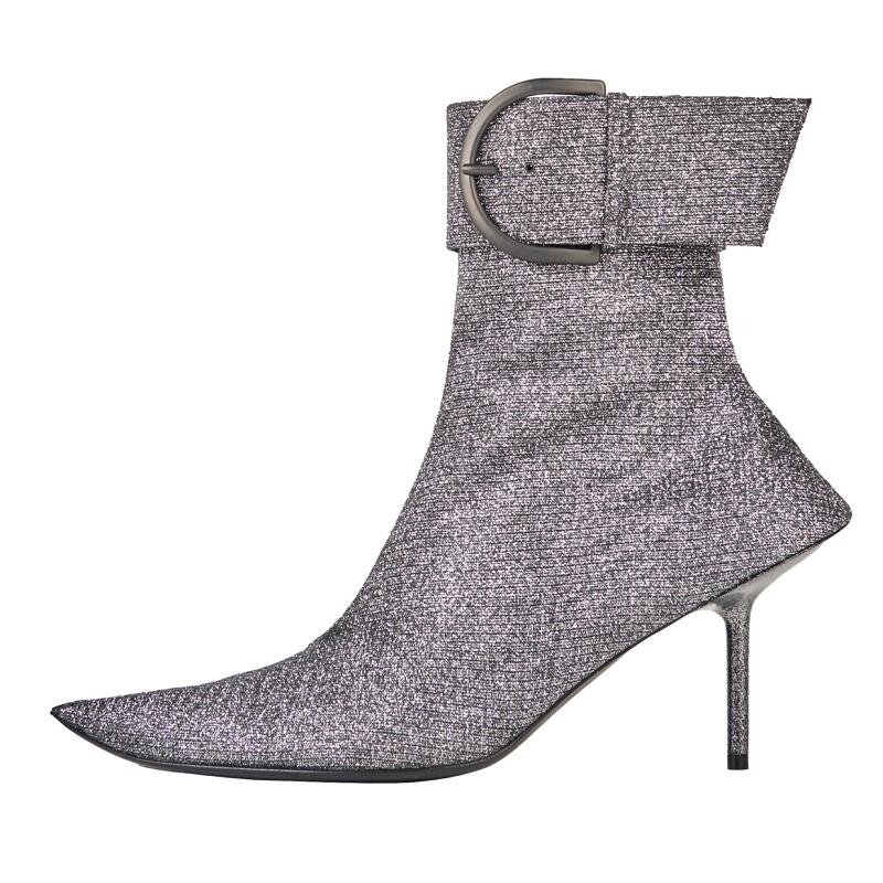 New Brand Sexy Women's Ankle Boots Thin High Heel Pointed Toe Fashion Zipper Short Boots Party Shoes Black Green Big Size - House of Cardwell