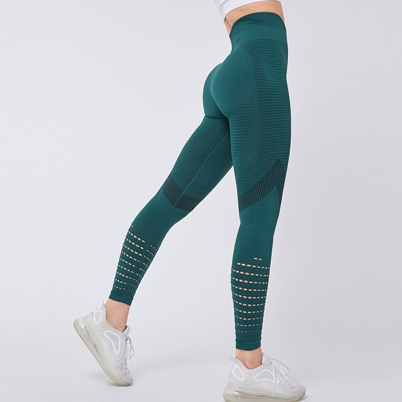 Hip drying high waisted mesh yoga elastic tight pants - House of Cardwell