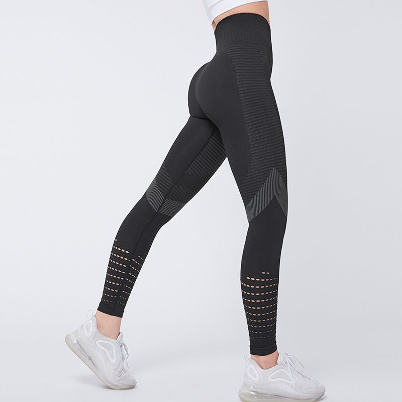 Hip drying high waisted mesh yoga elastic tight pants - House of Cardwell