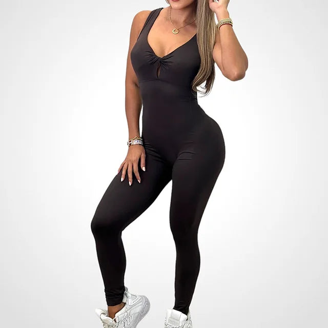 V-neck One piece Seamless Yoga Sets Sleeveless Gym Clothing Sportsuits with Padded Sexy Cross Back Tracksuits Fitness Jumpsuits - House of Cardwell
