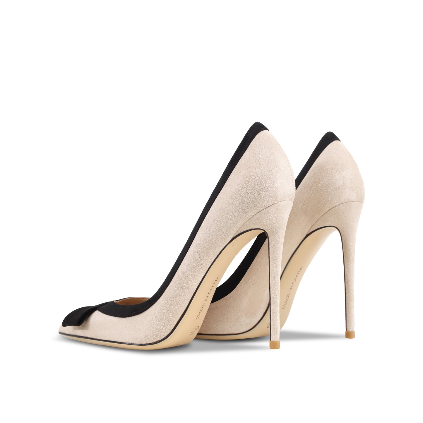 Leather Apricot Bowknot Suede High Heel Shoes Women's New Fine Heel Pointed French Versatile Sheepskin Single Shoes - House of Cardwell