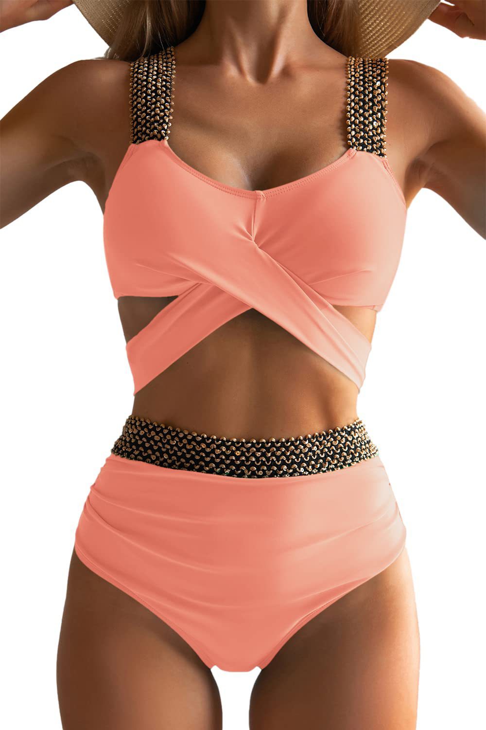 Ready for the Beach Cross Backless Bikini Swimsuit by The H.O.C. Collection eprolo