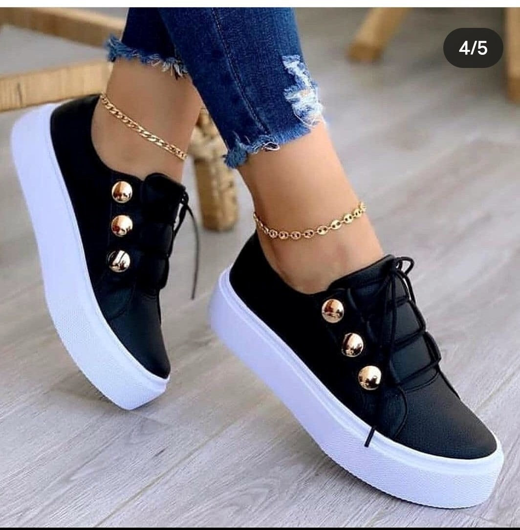 Large Casual Single Shoes Womens European and American New Round Toe Thick Sole Casual Viscose Shoes Single Shoes - House of Cardwell