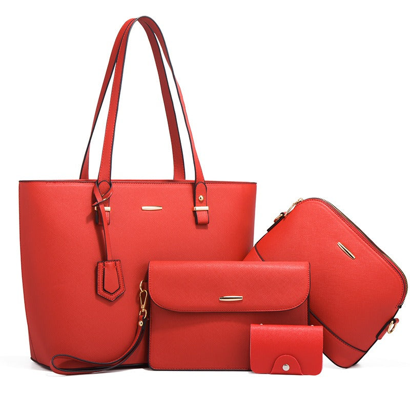 Trendy Women's Bag Retro Celebrity One Shoulder Handbag New High Capacity Fashion Cross Four Piece Set Mother Bag - House of Cardwell