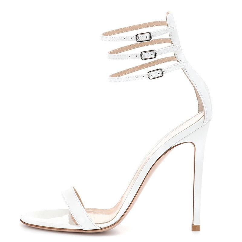 White Black Metal Buckle Fashion High Heels Womens Shoes eprolo