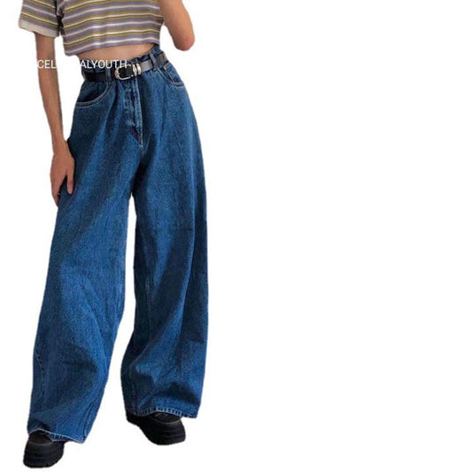 European and American Instagram Trendy Wide Leg Pants Cross border Exclusive Supply of Classic High Waist Denim Big Horn Pants in Stock - House of Cardwell