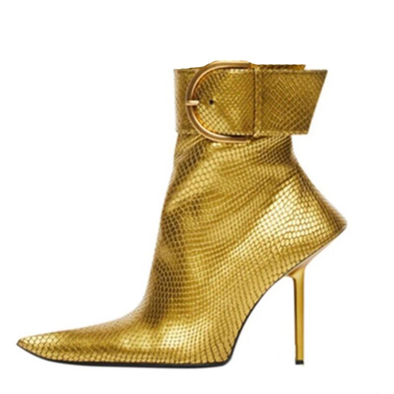 New Brand Sexy Women's Ankle Boots Thin High Heel Pointed Toe Fashion Zipper Short Boots Party Shoes Black Green Big Size - House of Cardwell