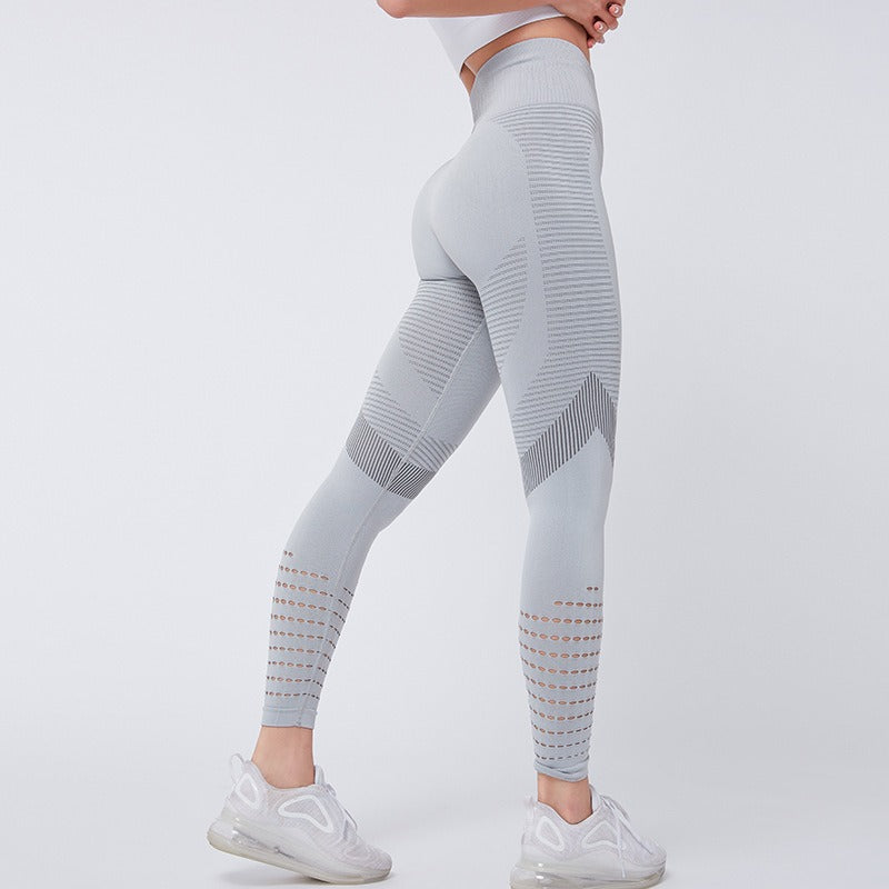Hip drying high waisted mesh yoga elastic tight pants - House of Cardwell