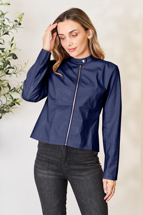 Mock Neck Zip Up Jacket - House of Cardwell