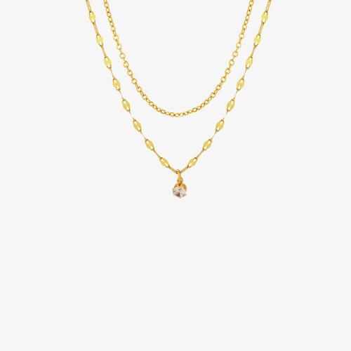 Titanium Steel Double-Layered Necklace Trendsi