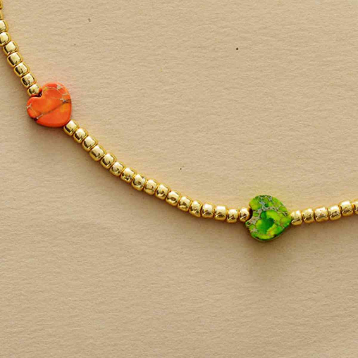 Heart Shape Natural Stone Necklace Trendsi