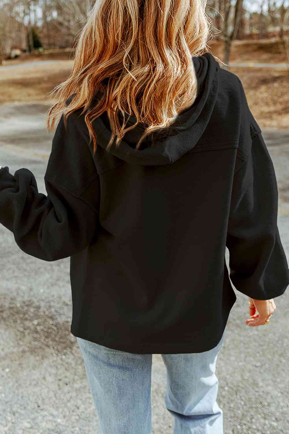Zip-Up Drawstring Hooded Jacket - House of Cardwell