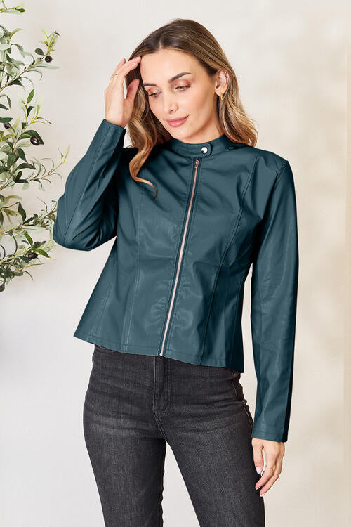 Mock Neck Zip Up Jacket - House of Cardwell