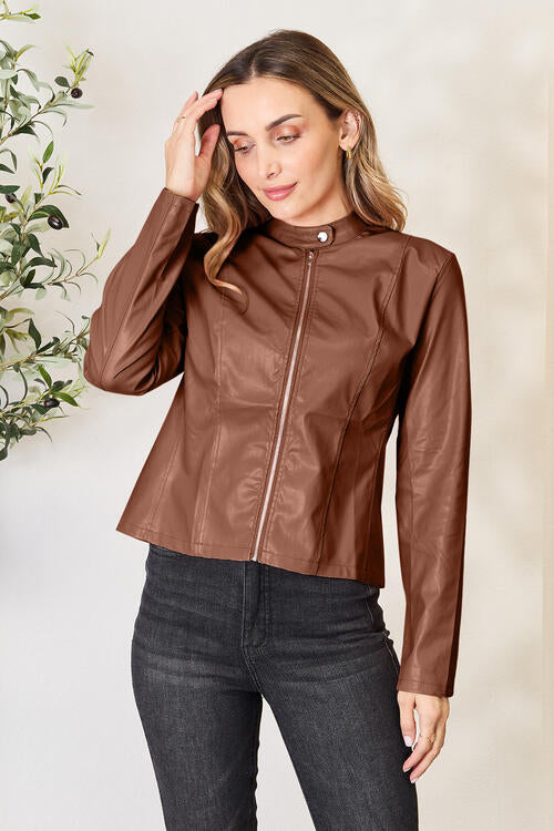 Mock Neck Zip Up Jacket - House of Cardwell