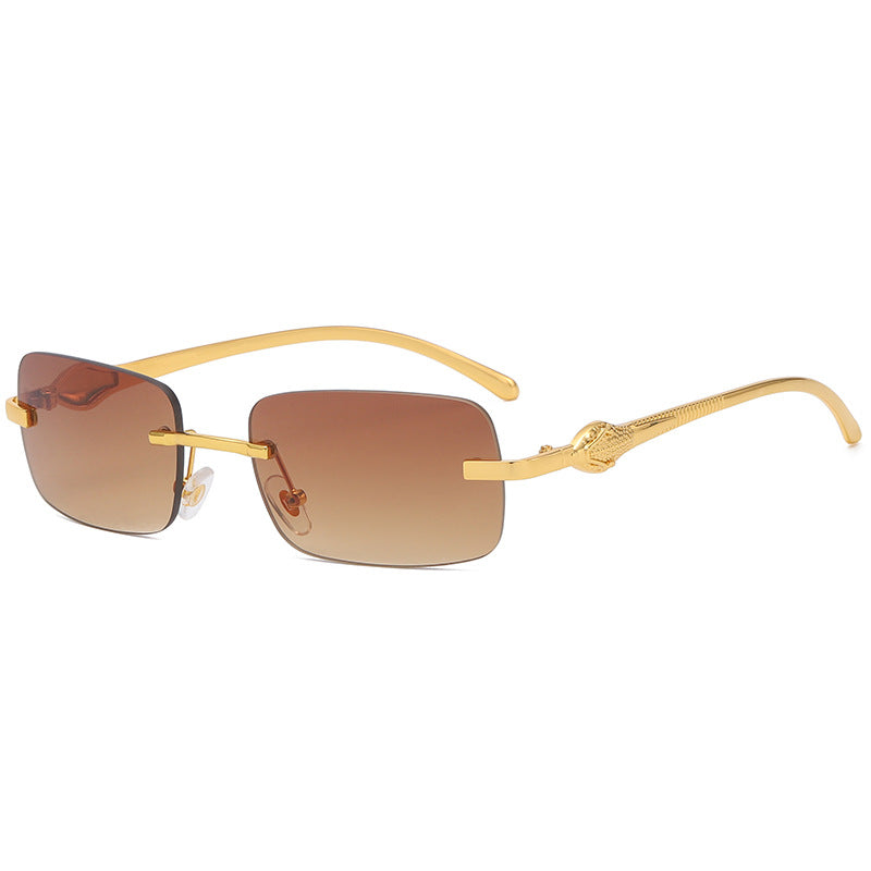 New Small Frame Small Square Glasses Metal Leopard Head Trendy Sunglasses eprolo