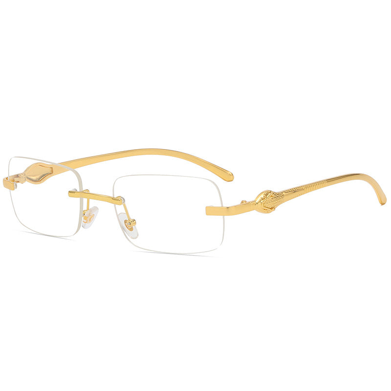 New Small Frame Small Square Glasses Metal Leopard Head Trendy Sunglasses eprolo