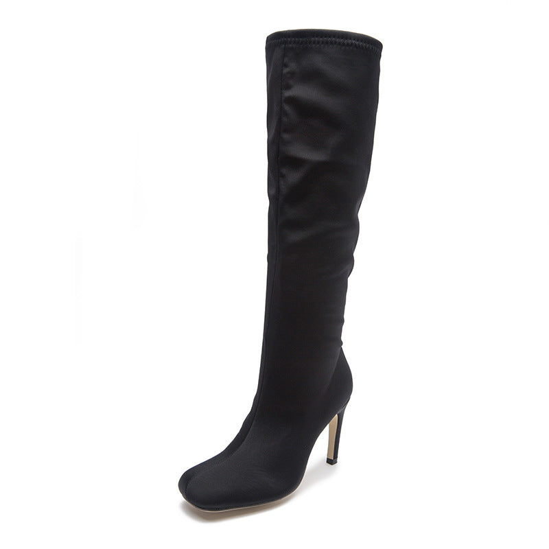 Oversized Widened Knee Length Boots High Rise Flat Bottomed New Type Of Thin Heel High Root Cavalry Boots eprolo