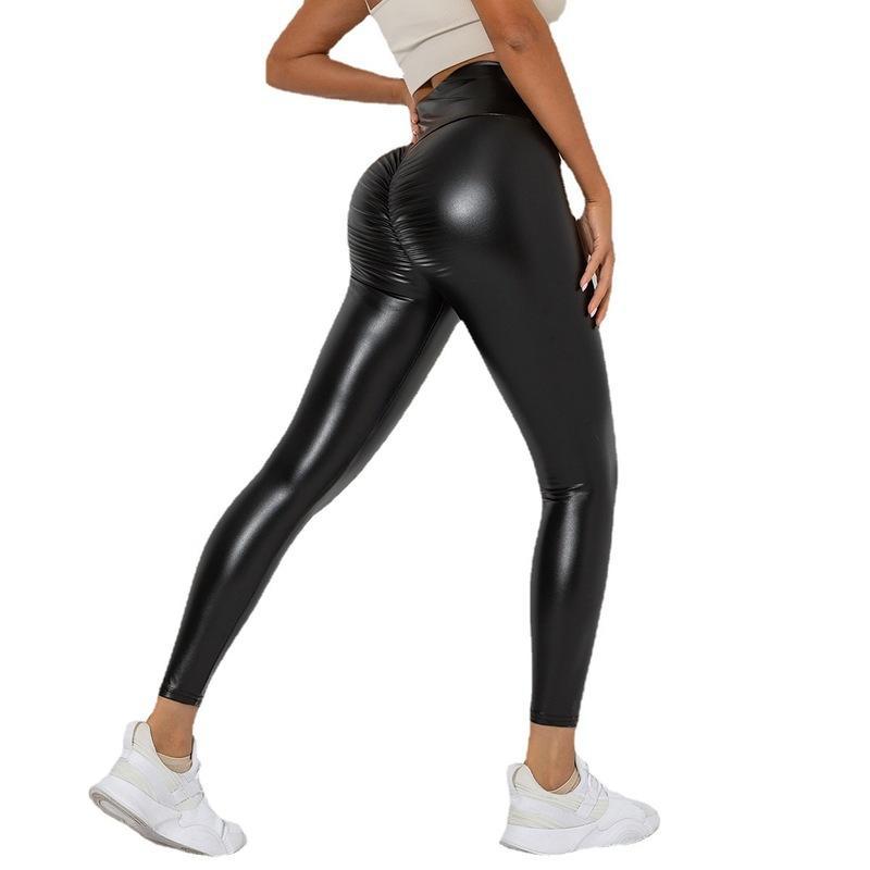 Slim Fit Sexy Leather Pants New PU Bright Large Size Leather Pants Women's Leggings Outer Wear Hip Raising High Waist Tights eprolo